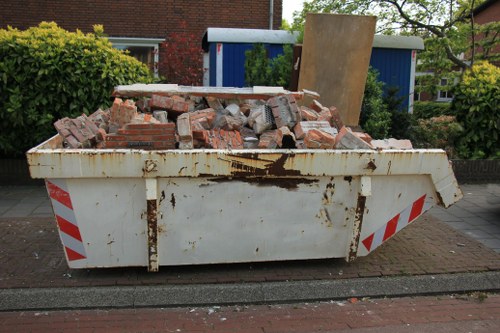Demolition site with waste materials in St Johns Wood