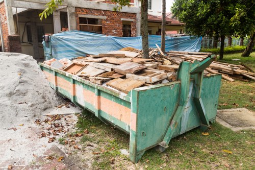 Commercial skip on a business site in St Johns Wood